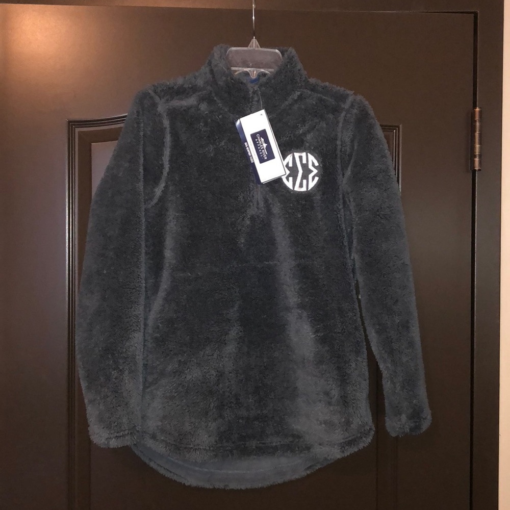 Charles Rivers Charcoal Tri Sigma Fuzzy Pullover